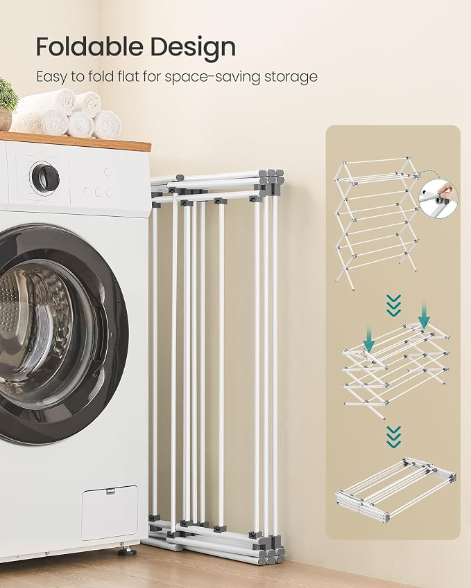 SONGMICS Foldable Clothes Drying Rack, 36.6 x 14.6 x 53.2 Inches | Laundry - Image 5