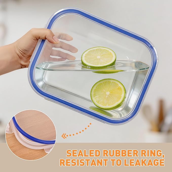 Liuruiyu 2 Pack 2260ml/76.4oz Glass Food Storage Containers - Image 5
