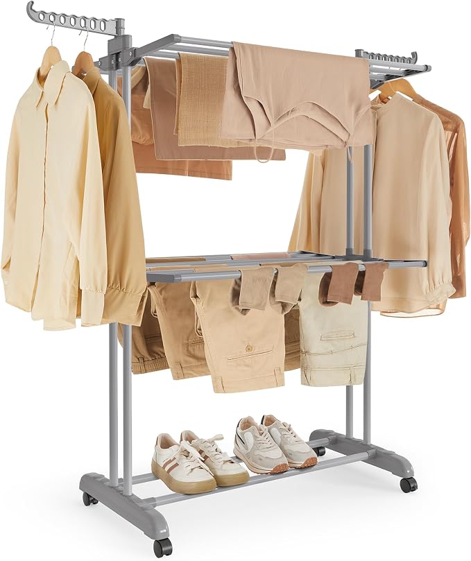 SONGMICS Clothes Drying Rack 3-Tier, Foldable Laundry Rack, Steel | Indoor by Unknown