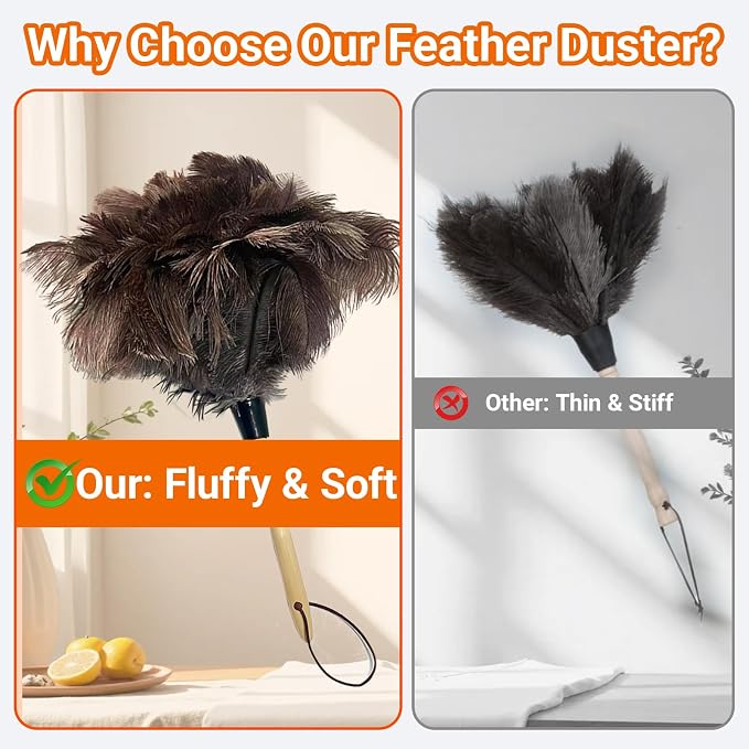 NCEDN Genuine Ostrich Feather Duster 15 inches – Soft Dense Real Feathers - Image 5