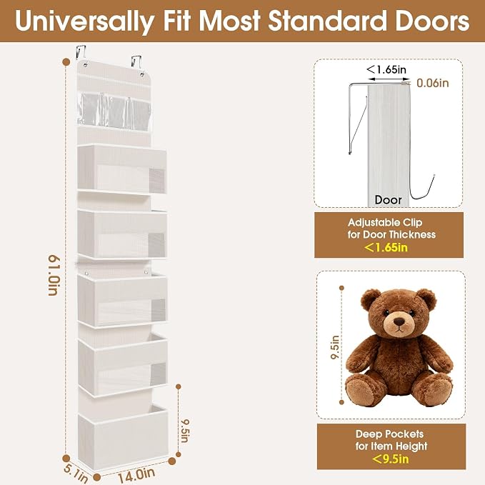 Over The Door Organizer Storage behind Door Hanging Organizer - Image 2