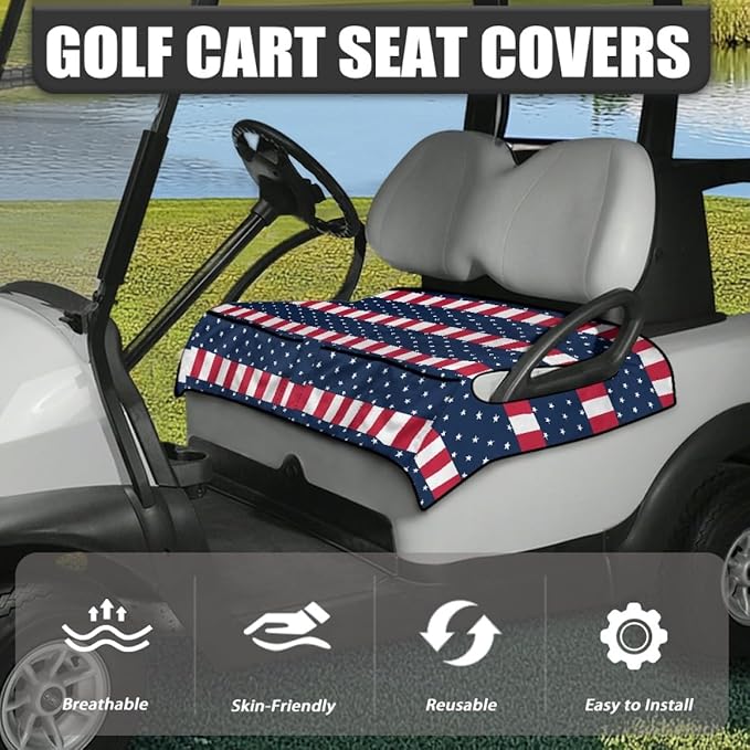 Golf Cart Seat Cover Cushion with Non-Slip Backing and Waterproof Protection for Comfortable Outdoor Seating