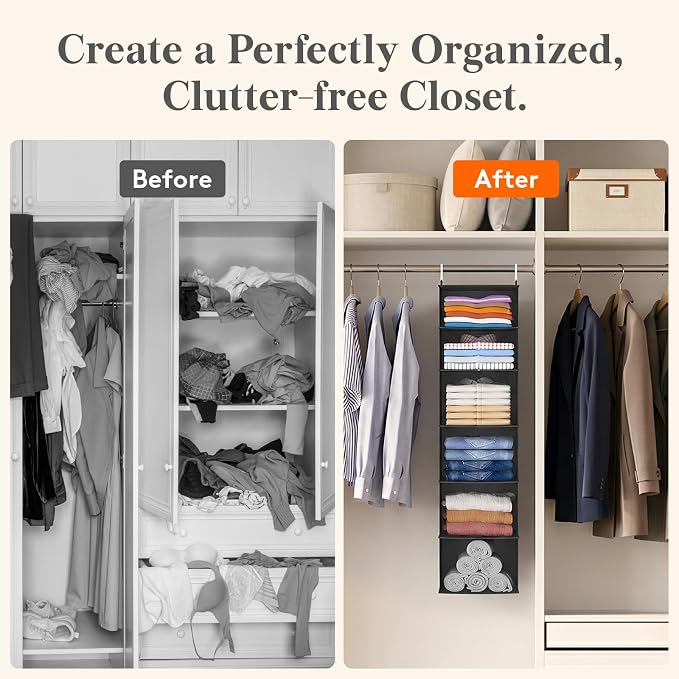 Lifewit 6 Tier Hanging Portable Closet Storage Organizer - Image 7