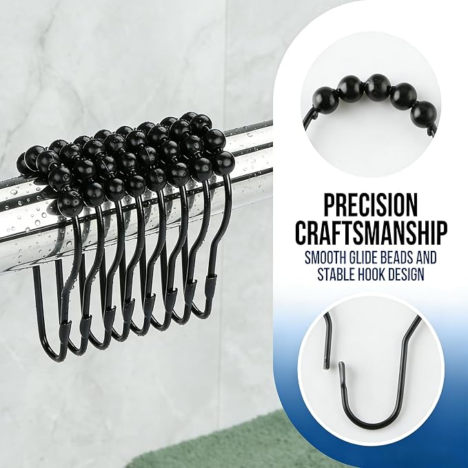 Shower Curtain Hooks Rings, Rustproof Metal Shower Curtain Rings - Image 5