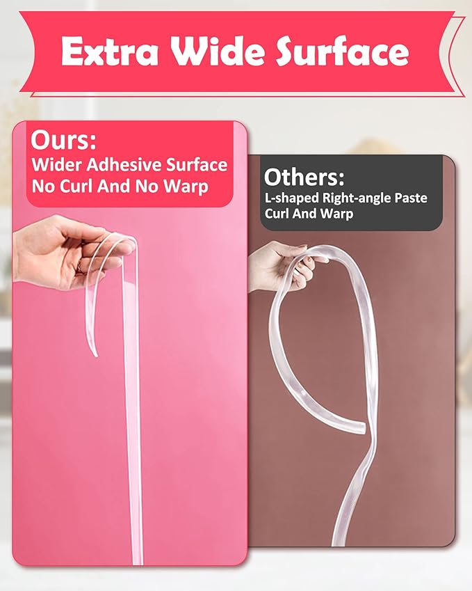 Baby Proofing, Clear Edge Protector Strip, Soft Corner Protectors for Kids, Baby Child Safety Corner Guards for Furniture Against Sharp Corners for Tables, Drawers, Sink, Wall 1.2in x 6.6ft