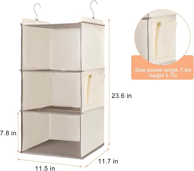 Hanging Closet Organizer and Shelves, 3 Shelves - Image 3