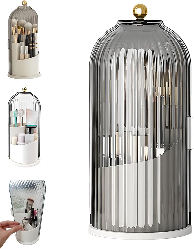 Concealed Toothbrush Holder, Rotating Bathroom Organizer Countertop | by Unknown