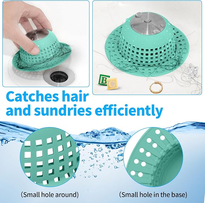 Aluvor Shower Drain Hair Catcher Bathtub Drain Cover Sink Drain Protector | - Image 6
