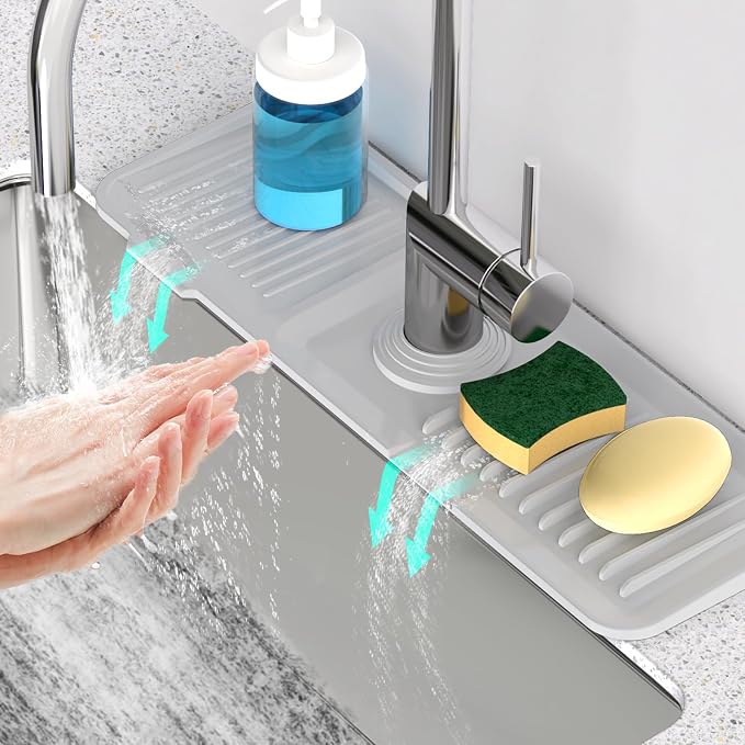 17.7'' Faucet Mat for Kitchen Sink Kitchen Sink Splash Guard Silicone Sink by Snoquir