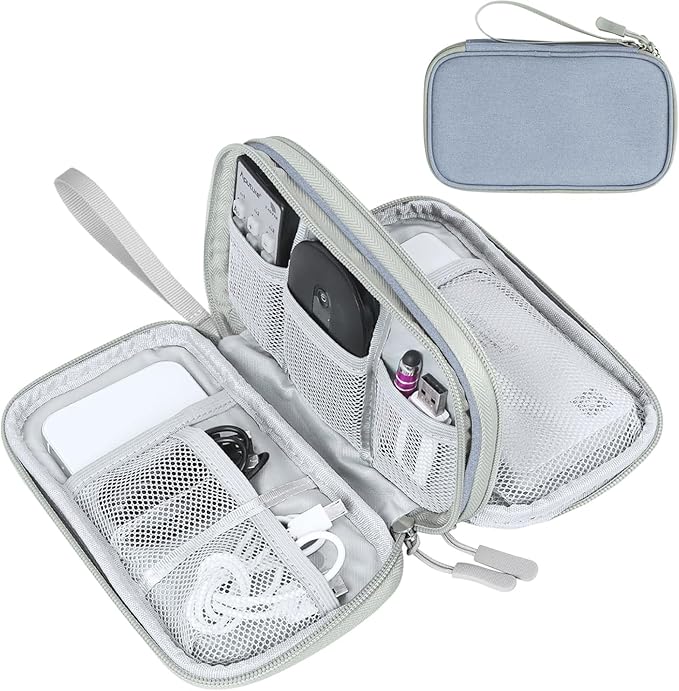 FYY Electronic Organizer, Travel Tech Pouch Bag, Cable Organizer Light Grey | by FYY