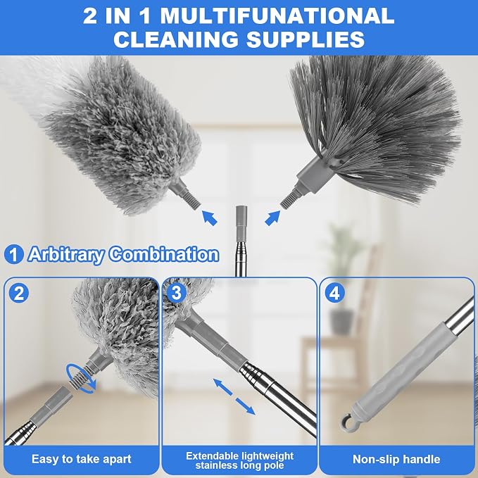 Dusters for Cleaning, Cobweb Duster Feather Duster - Image 3