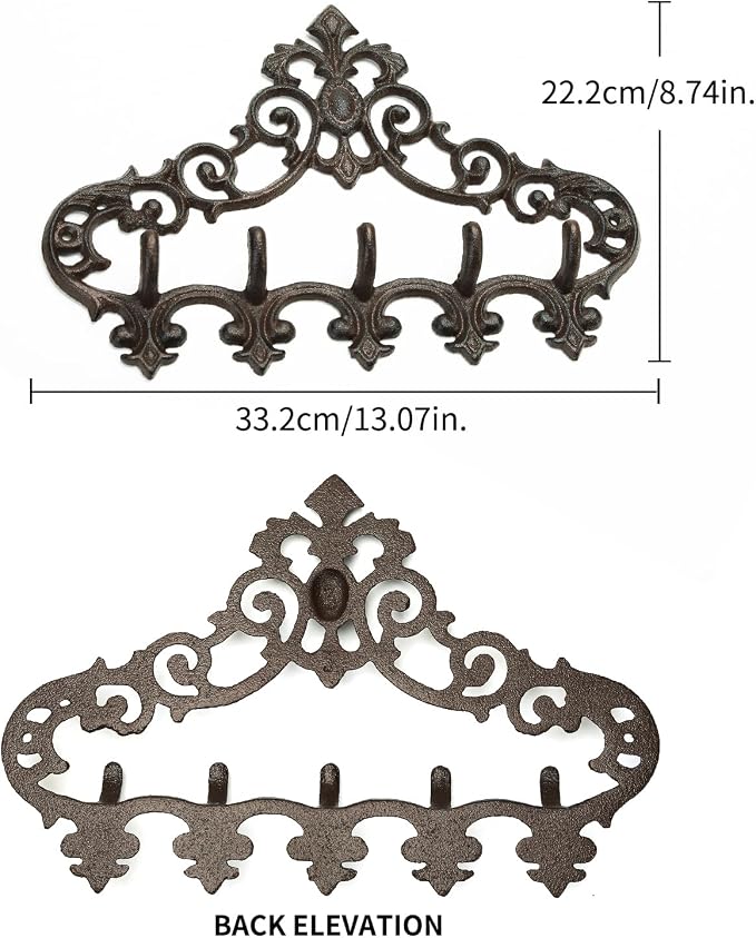 Sungmor Cast Iron Rustic Coat Hook Hanger - Image 6