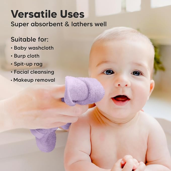 6-Pack Baby Washcloths, Soft Absorbent Washcloths - Image 6