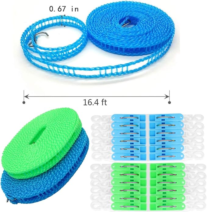 Foshine Clotheslines 2 Pack, Drying Rope - Image 3