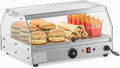 Bonnlo Commercial Food Warmer Display Pizza Warmer, Electric Countertop Food Warmer with LED Acrylic Door Removable Shelves Temp Control, Food Display Warmer for Buffet Restaurant, 120V 300W (1-Tier)