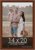 wallsthatspeak 14x20 Dark Walnut Rustic Pine Picture Frame for Puzzles Posters Photos or Artwork