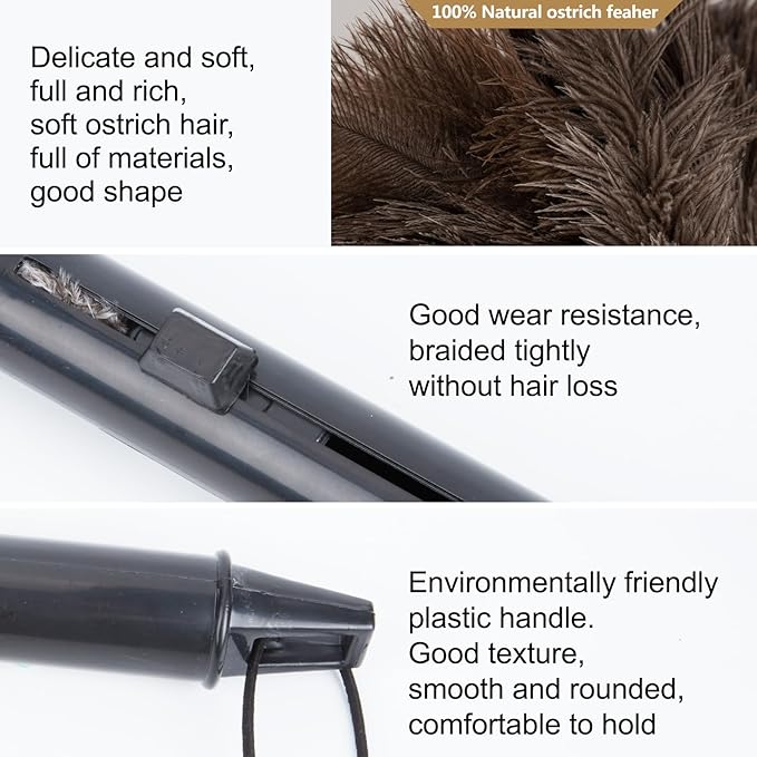 Aldwin Ostrich Feather Duster Retractable 16 inch, 2 Pack | Genuine Fluffy - Image 4