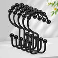 Resze 12 Pcs Shower Curtain Hooks, Metal Double Shower Curtain Rings by Resze