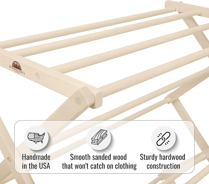 Premium American Maple Clothes Drying Rack - Image 9