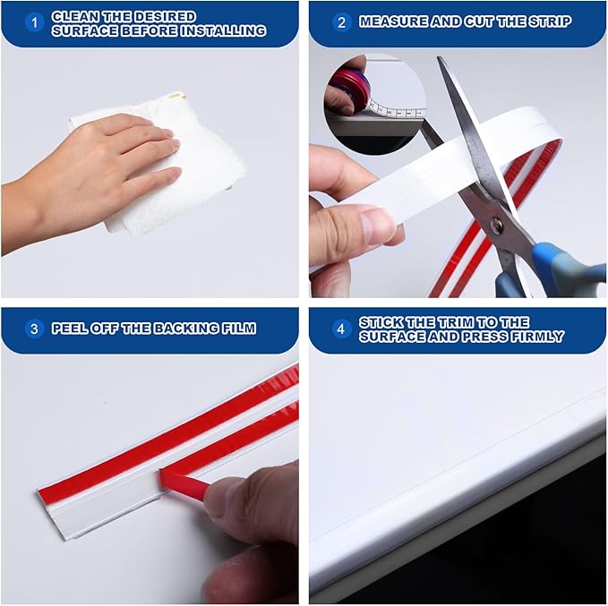 Storystore Wall Corner Protector Moulding Trim 0.8 inch x 10 Ft,Peel and Stick Corner Moulding Trim, Self Adhesive Corner Guards Edge Protector for Wall Edge Corner, Countertop,White