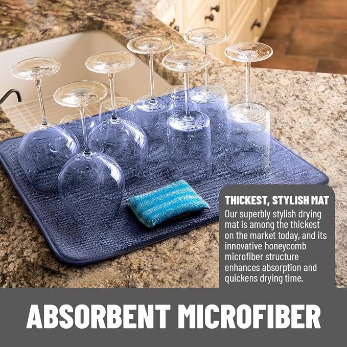 Bellemain Dish Drying Mat, Drying Matt Kitchen Counter - Image 2