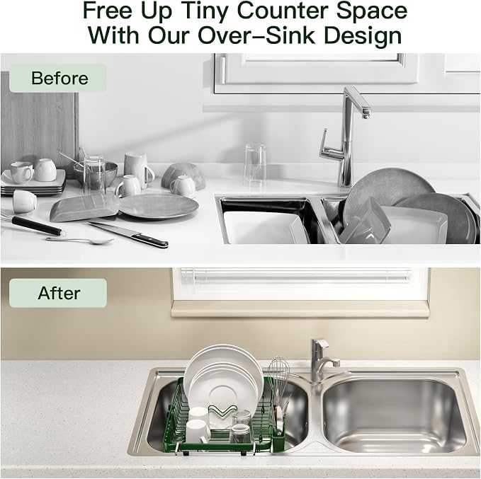 Green Dish Drying Rack Over The Sink - Image 2