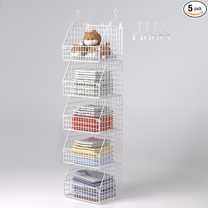 PUPPYCUTE Hanging Closet Organizer and Storage, Clothes Hanging Shelves Wire by PUPPYCUTE