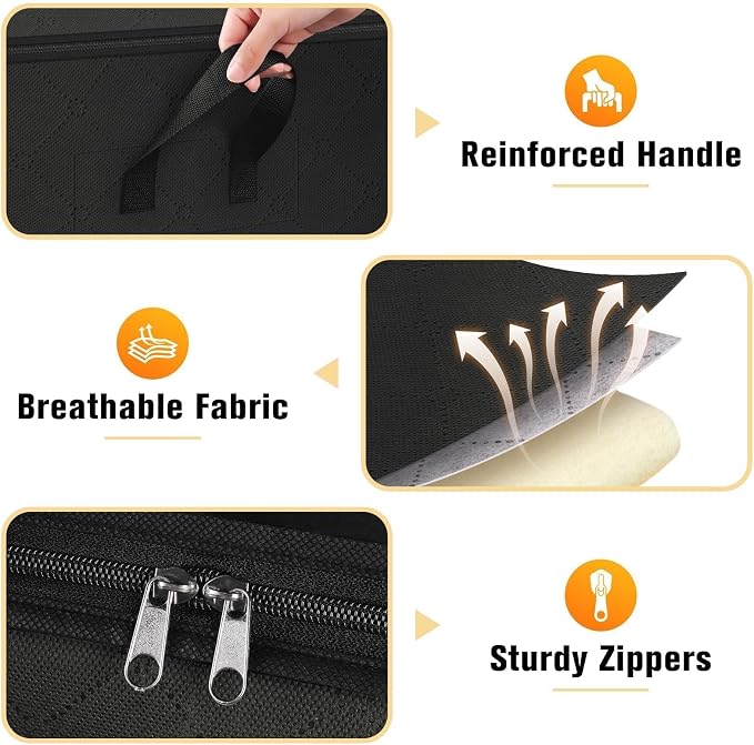 6 Pack Clothes Storage Bags 80L Blanket Storage Container - Image 3