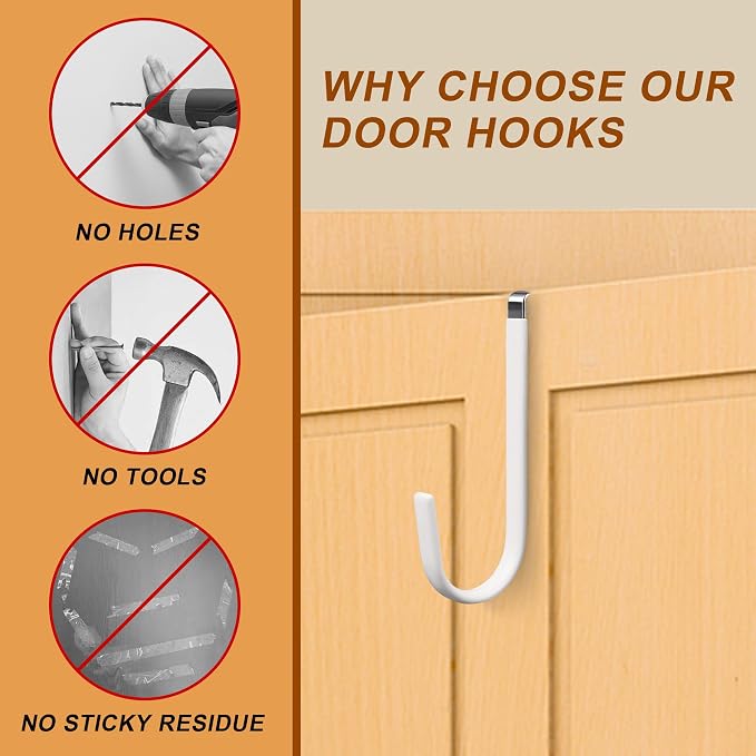 Over The Door Hooks 2 Pack – Heavy Duty Door Hanger Hooks - Image 9