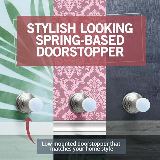 Jack N’ Drill Spring Door Stopper w/ 3X Hinge Pin Door Stops | Flexi Heavy Duty - Image 3