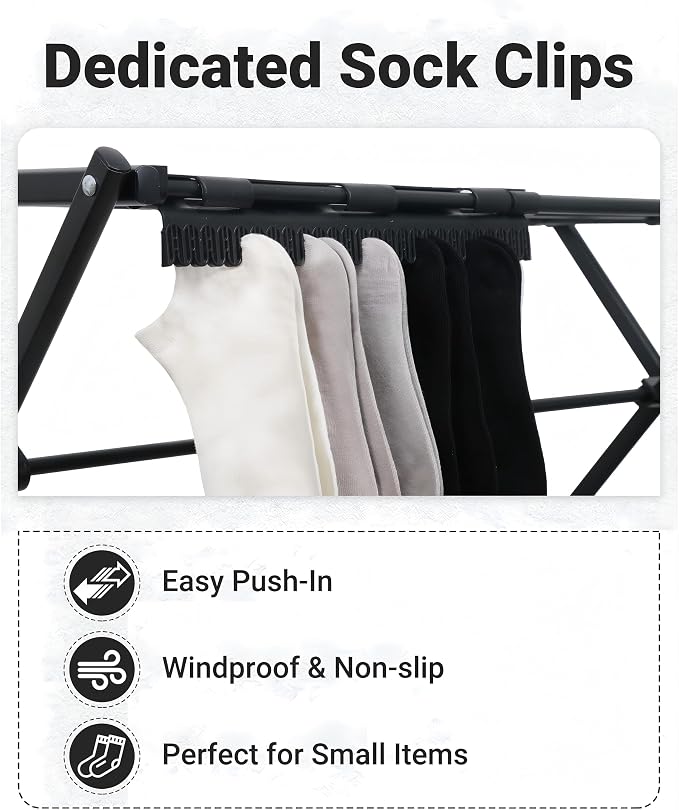 ZOES HOMEWARE 4 Tier Clothes Drying Rack Foldable | Foldable Clothing Drying - Image 6