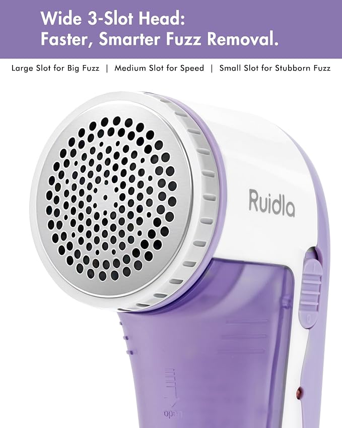 Ruidla Fabric Shaver Lint Shaver Defuzzer, Rechargeable Lint Remover | Electric - Image 4