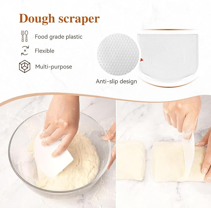 Banneton Bread Proofing Baskets Set of 2, 11" Round & 12" Oval Sourdough Proofing Baskets with Sourdough Bread Baking Supplies, Bread Making Kit