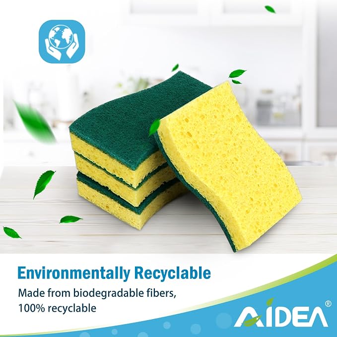 AIDEA Sponges Kitchen-12Count, Heavy Duty Scrub Sponge, Dish Sponges | Cleaning - Image 7