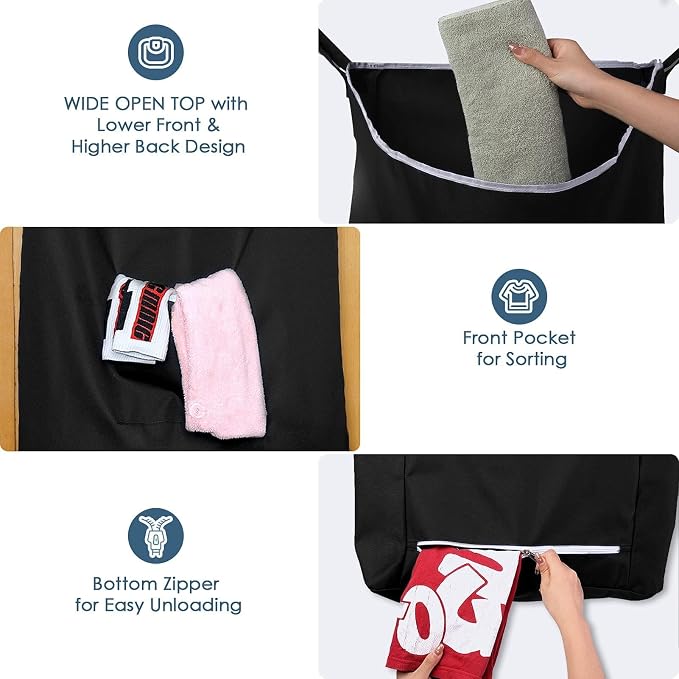 TFLC X-Large Hanging Laundry Hamper bag, 20x3.75x31" - Image 8