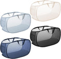 Foldable Laundry Basket Set of 4, Durable Mesh Material, Easy Carry Handles by Unknown