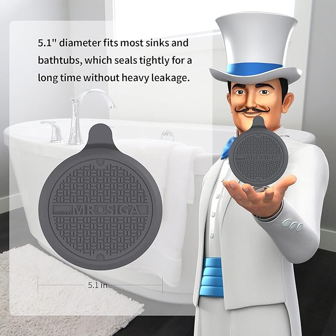 MR.SIGA Silicone Bathtub Stopper, Drain Stopper - Image 2