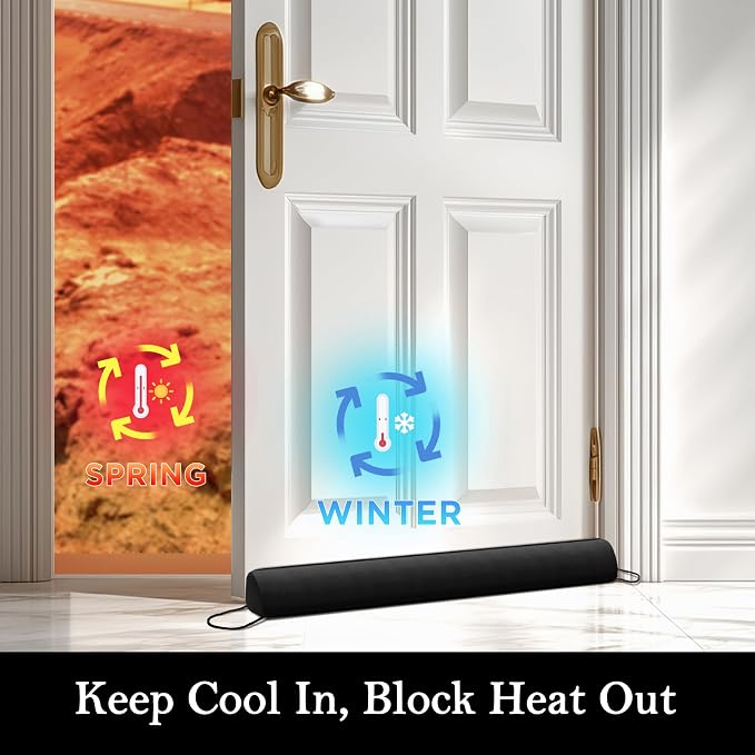 Sunolga Door Draft Stopper, Removable Washable Cover, Blocks Hot and Cold Air - Image 7