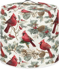 3 Quart Pressure Cooker Dust & Stains Protector Cover Round Bag with Top Handle and Storage Pocket Kitchen Appliance Decoration Christmas Cardinal Bird Print
