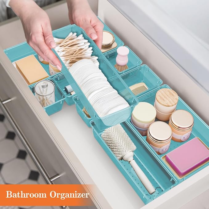 SpaceHacks 25 PCS Plastic Drawer Organizer, 4-Size Versatile Organizer Trays & - Image 6