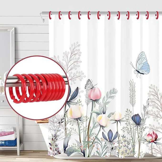 Red Shower Curtain Hooks - Image 6