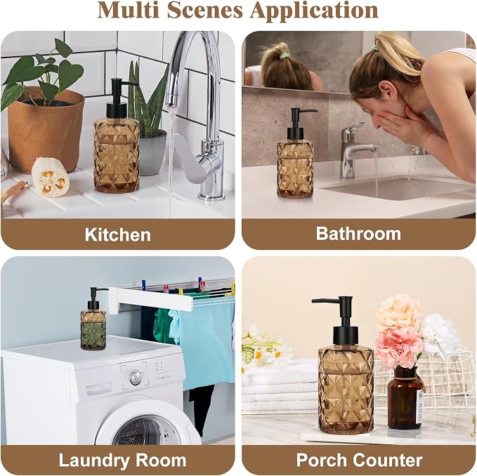 1 Pack 13.5oz Glass Soap Dispenser - Image 4