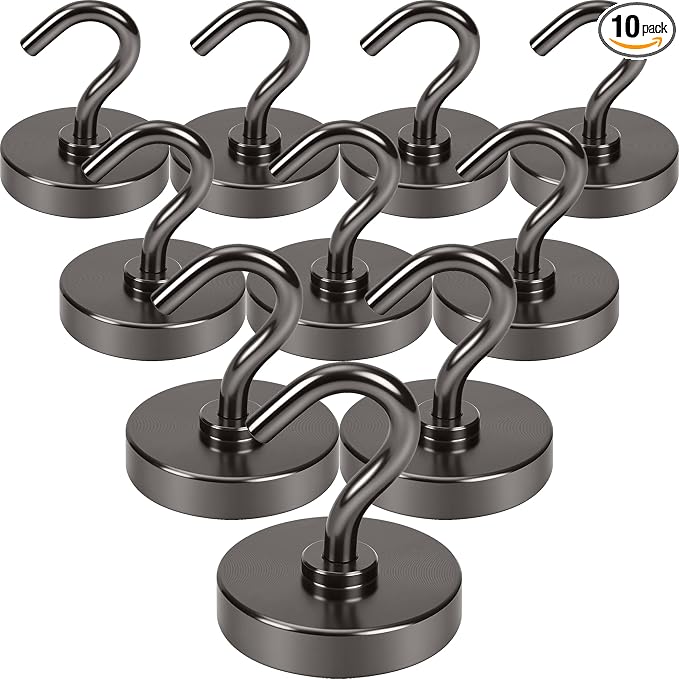 Neosmuk Magnetic Hooks, 85lb Heavy Duty, 10 Pack by Neosmuk