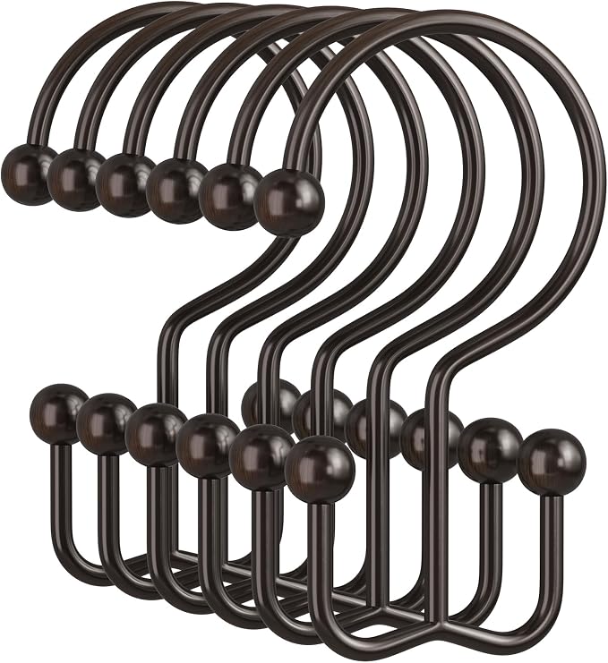 Amazer Bronze Shower Curtain Hooks, Rust-Resistant Metal Shower Hooks Shower by Amazer