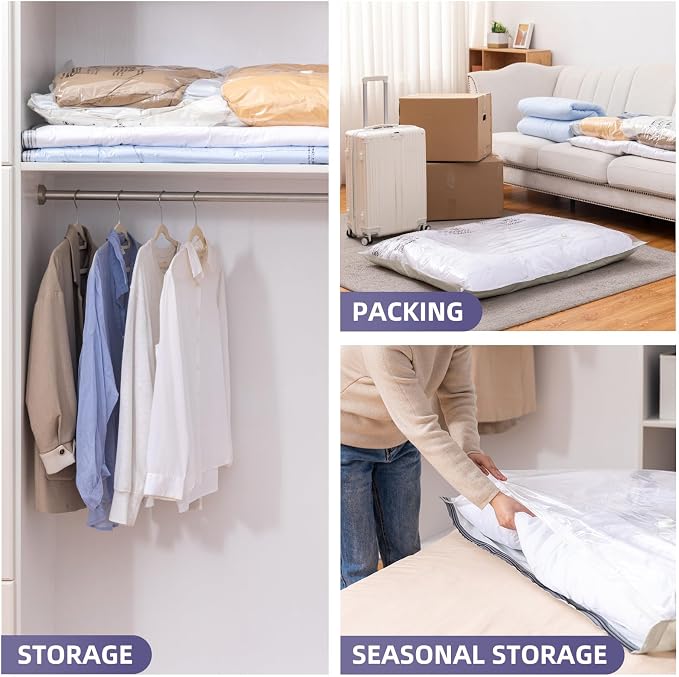 TAILI Vacuum Storage Bags 6 Pack, XXL Jumbo Size 47x39 Inch, Cream | XXL Large - Image 8