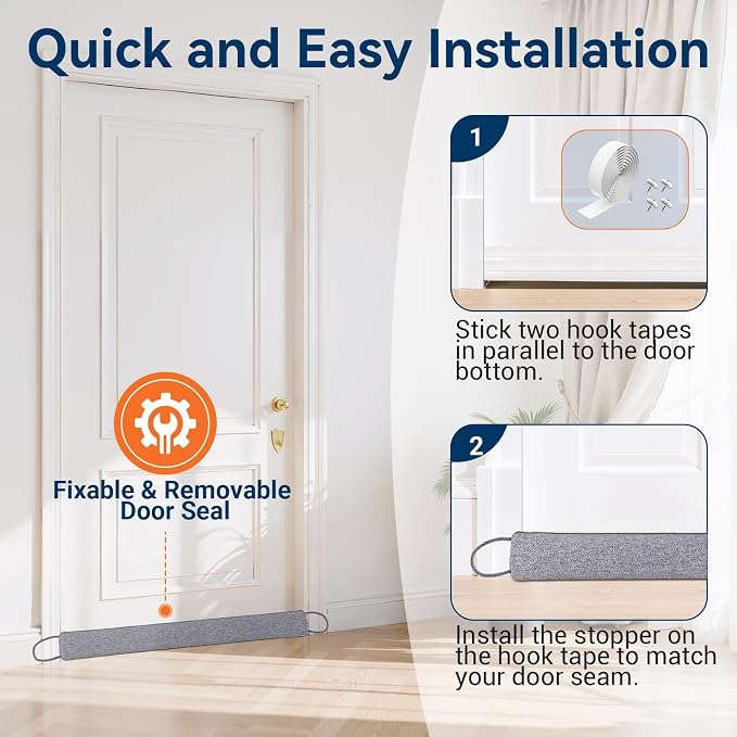 Door Draft Stopper, Heavy Duty Under Door Draft Blocker, Gap Filler, Door Bottom - Image 5