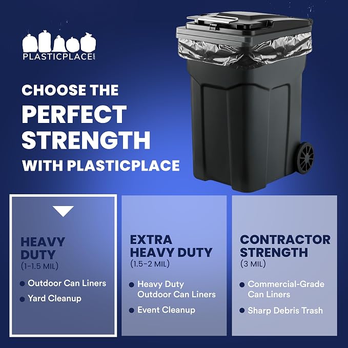 Plasticplace 95-96 Gallon Heavy Duty Trash Bags, Garbage Bags, - Image 6