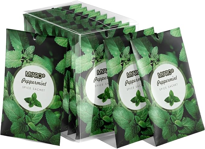 MYARO 12 Pack Peppermint Scented Sachets, Closet Deodorizer Car Freshener by MYARO
