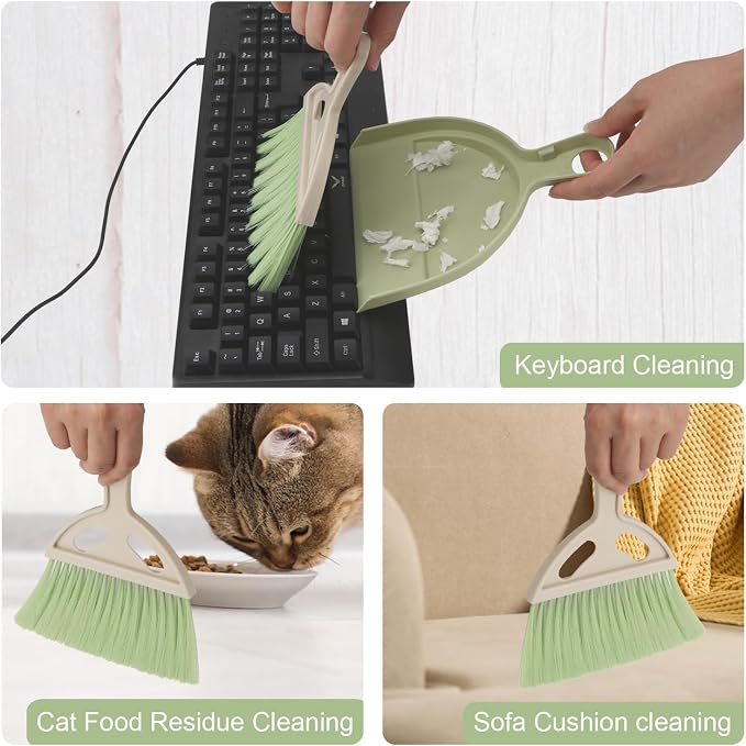 1 Pcs Mini Broom and Dustpan Set Small Whisk Broom Hand Held - Image 4