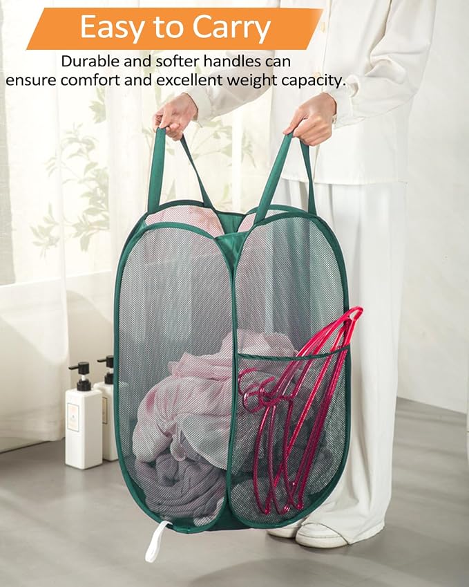 2 Pack Durable Collapsible Laundry Baskets - Image 6